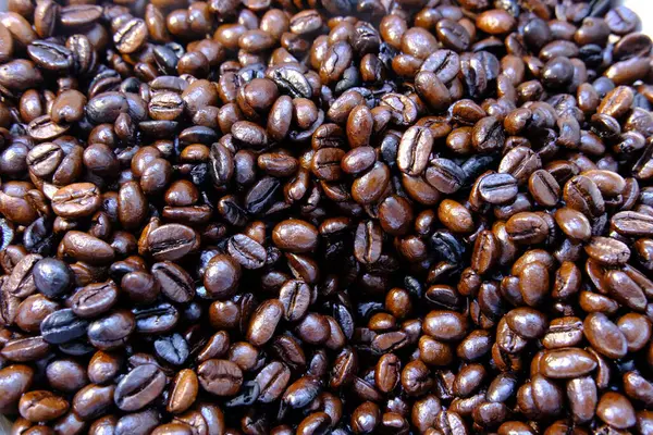 Coffee Beans Background Close View — Fotografia de Stock