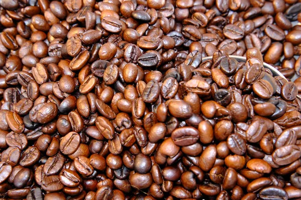 Coffee Beans Background Close View — Zdjęcie stockowe
