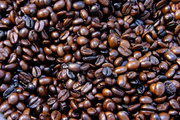 Coffee Beans Background Close View — Zdjęcie stockowe