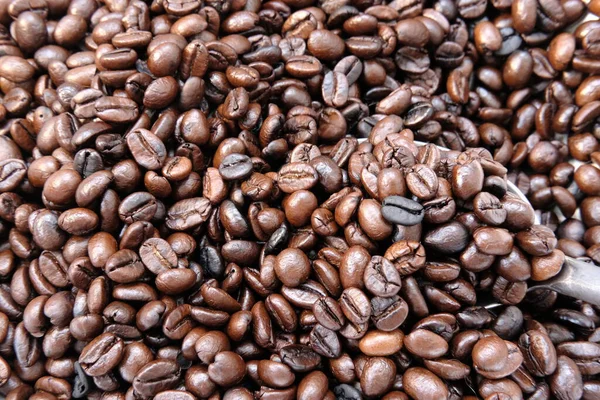 Close Roast Coffee Bean Background Texture — Stock Photo, Image