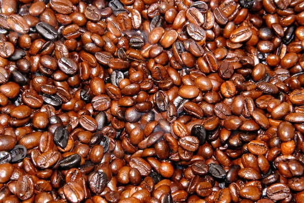 Close Roast Coffee Bean Background Texture — Stock Photo, Image