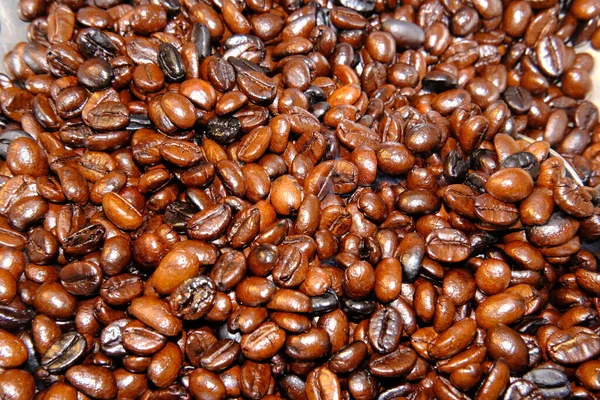 Chiudere Arrosto Chicco Caffè Sfondo Consistenza — Foto Stock