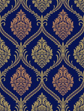 Vektör klasik damasko Seamless Modeli 