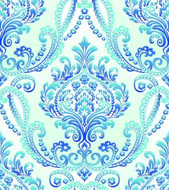 Vektör klasik damasko Seamless Modeli 