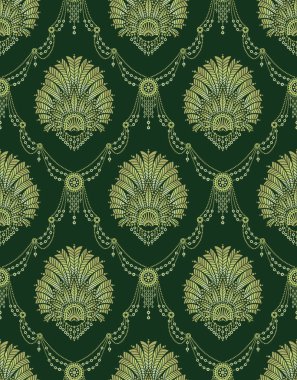 Vektör klasik damasko Seamless Modeli 