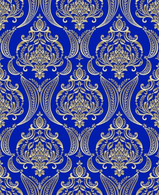 Vektör klasik damasko Seamless Modeli 