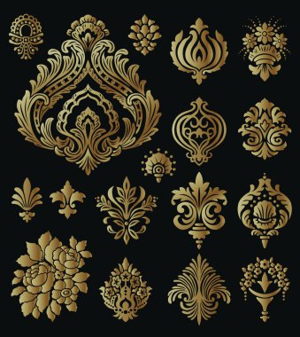 Vektör Damask Desenleri : Set 