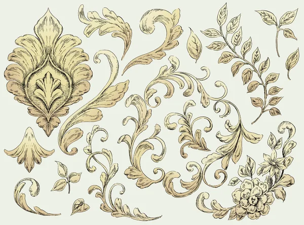 Set Disegni Ornamentali Decorativi — Foto Stock