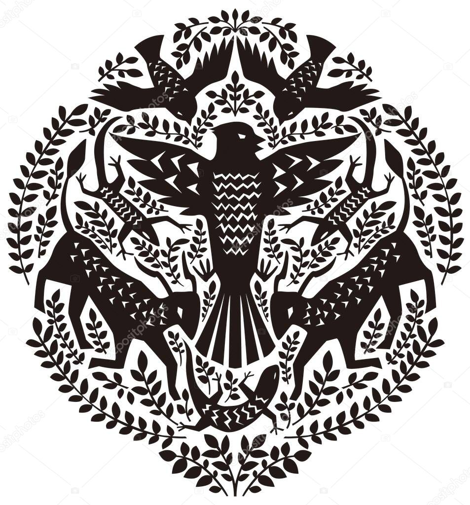 Vector black and white animal design