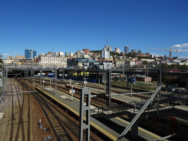 Russland Oktober 2017 Blick Auf Die Stadt Wladiwostok Vom Hauptbahnhof — Stockfoto