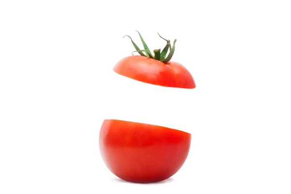 Fresh tomatoes on white background. Top view — Stock Photo, Image