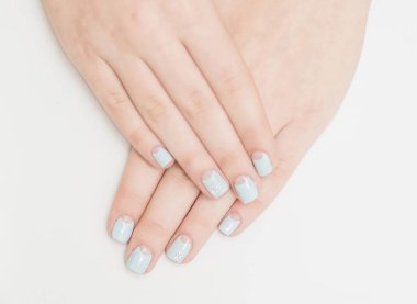 çivi mavi kadın eller güzel sanat moda