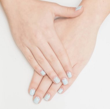 mavi çivi kadın eller güzel salon sanat