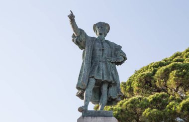 Christopher Columbus anıt Rapallo'deki, Cenova Eyaleti, İtalya.