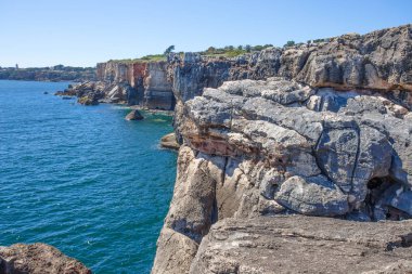 Hell's Mouth (Boca do Inferno),  the seaside cliffs close to the Portuguese city of Cascais, in the District of Lisbon, Portugal clipart