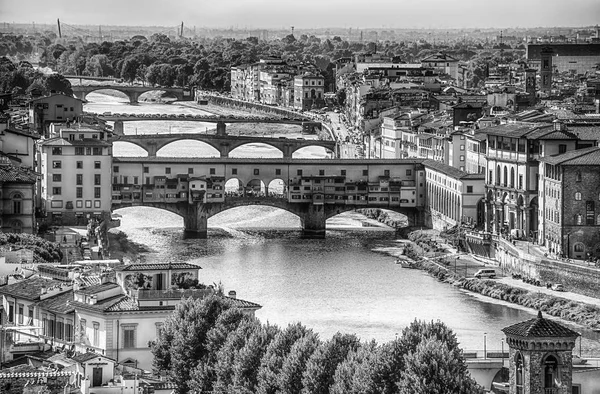 Widok Mostu Ponte Vecchio Florencji Firenze Toskania Włochy — Zdjęcie stockowe