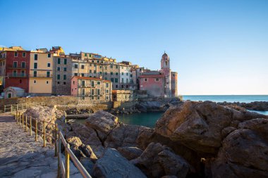 Tellaro Lerici, La Spezia, Liguria, İtalya, Europe yakınındaki küçük deniz köyün görünümü