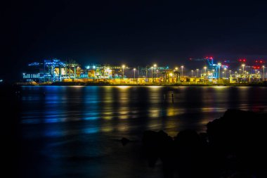 Gece tersaneler Cenova (Genova) İtalya,