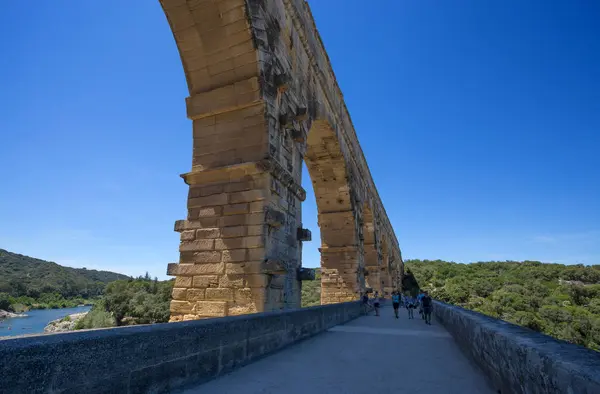 Vers Pont Gard Francia Junio 2016 Pont Gard Parte Del — Foto de Stock