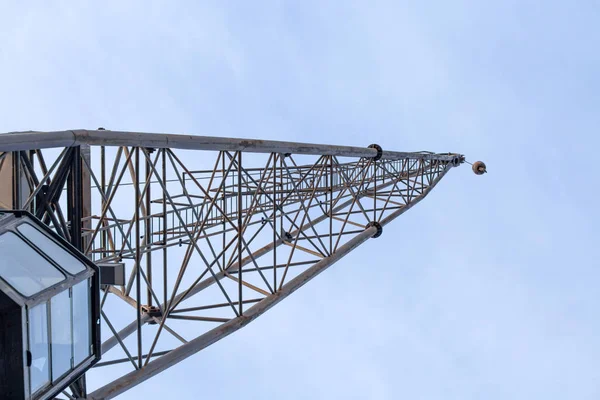 Vue Une Vieille Grue Industrielle Dans Ancien Port Gênes Gênes — Photo