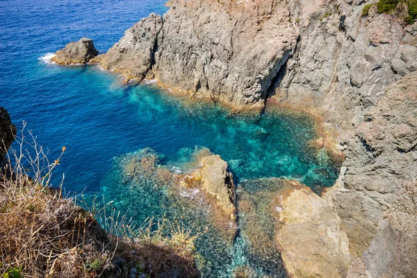 Kliffen Bonassola Spezia Provincie Buurt Van Terre Groene Blauwe Schoon — Stockfoto