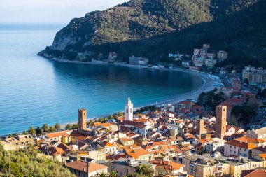 Görünümünü deniz Noli Köyü, Savona, İtalya