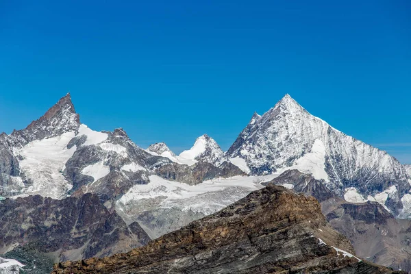 Swiss mountain group seen from Plateau Rosa, Val d'Aosta, Italy.