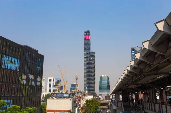 Bangkok Thailand February 2017 Modern Buildings Chong Nonsi Bts Skytrain — Stock Photo, Image