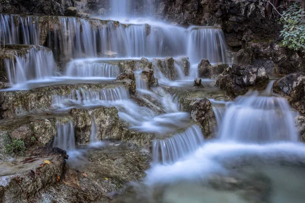 Водопады Вода Река Чистая Вода Город Открытый Парк Сад — стоковое фото