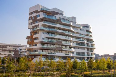 Milan, İtalya, 13 Ekim 2017 - yeni modern bina kınamak 