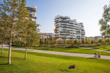 Milan, İtalya, 13 Ekim 2017 - yeni modern bina kınamak 