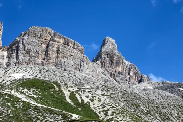 Wzdłuż Spacer Szlakiem Tre Cime Laveredo Najbardziej Znane Szczyty Dolomitów — Zdjęcie stockowe