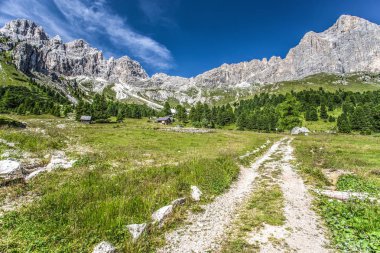 Dolomites, Rosengartengruppe Güney Tirol Mountain view / İtalya, Avrupa. Dramatik sahne. Güzellik Dünya.