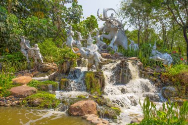Samut Prakan, Tayland, 6 Şubat 2017 - The Ramayana Garden antik şehir parkı, Muang Boran, Samut Prakan Eyaleti, Tayland