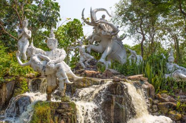 Samut Prakan, Tayland, 6 Şubat 2017 - The Ramayana Garden antik şehir parkı, Muang Boran, Samut Prakan Eyaleti, Tayland