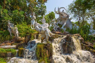 Samut Prakan, Tayland, 6 Şubat 2017 - The Ramayana Garden antik şehir parkı, Muang Boran, Samut Prakan Eyaleti, Tayland