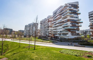 Milan, İtalya, 28 Şubat 2017 - yeni modern konut bina evler 