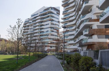 Milan, İtalya, 28 Şubat 2017 - yeni modern konut bina evler 