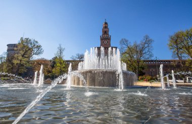 Milan, İtalya, 28 Şubat 2017 - Sforzesco Castle Cairoli yerde, Milan, İtalya