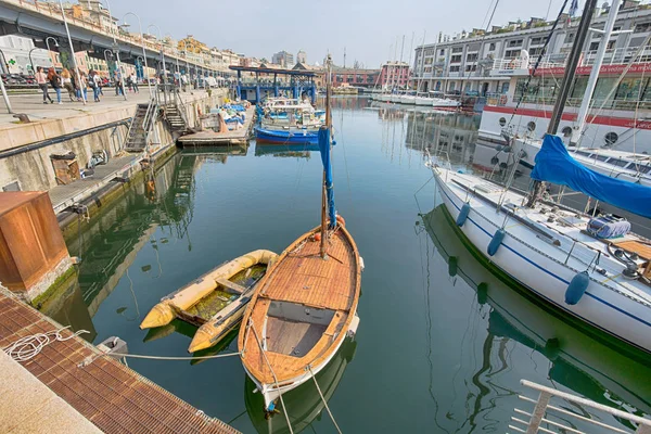 Genoa Gênes Italie Avril 2017 Leudo Bateau Dans Port Gênes — Photo