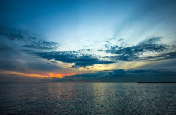 Beautiful Sunset Sea Twilight Background Blue Hour Sundown Sky Royalty Free Stock Images