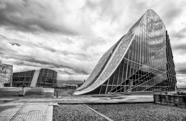 Santiago De Compostela, İspanya - 15 Haziran 2016: çağdaş mimari, Müze, kültür şehri, Galicia, Cidade da cultura de Galiçya, tasarlanmış tarafından Peter Eisenman, Santiago de Compostela, Galiçya.