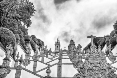 Braga, Portekiz - 18 Haziran 2016: Neoklasik Basilica Bom Jesus Monte / kilise / din / faithfuls / Braga / Portekiz / Europe