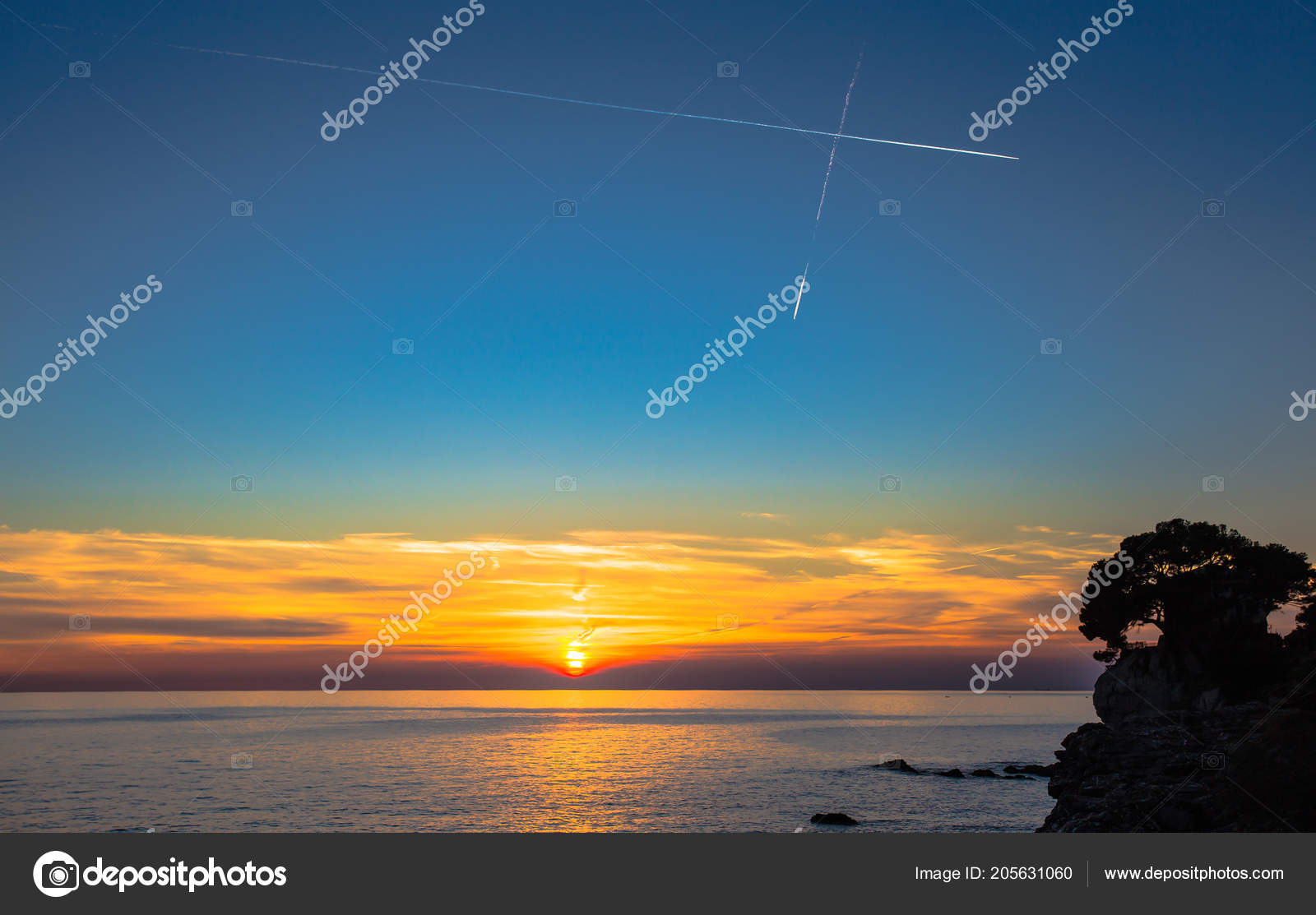 Beau Coucher Soleil Dessus Mer Photographie Fabryphuket