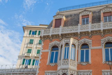 Genoa (Genova), 1 Temmuz 2017 - ayrıntılarını vintage saraylar Cenova'da merkezi (Genova), İtalya.