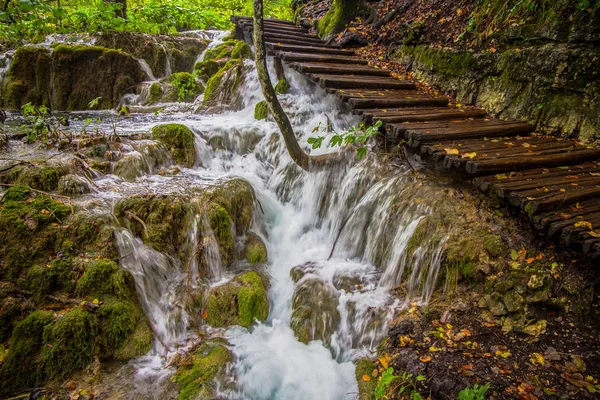 Знаменитые Водопады Плитвицкого Национального Парка Хорватия Водопады — стоковое фото