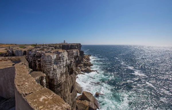 Punkt Widokowy Morze Skały Pobliżu Latarni Morskiej Cape Carvoeiro Peniche — Zdjęcie stockowe