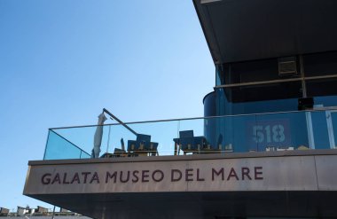 Cenova, İtalya, 5 Nisan 2018 - görünümü Galata, Genoa, İtalya (Museo del Mare), Deniz Müzesi.