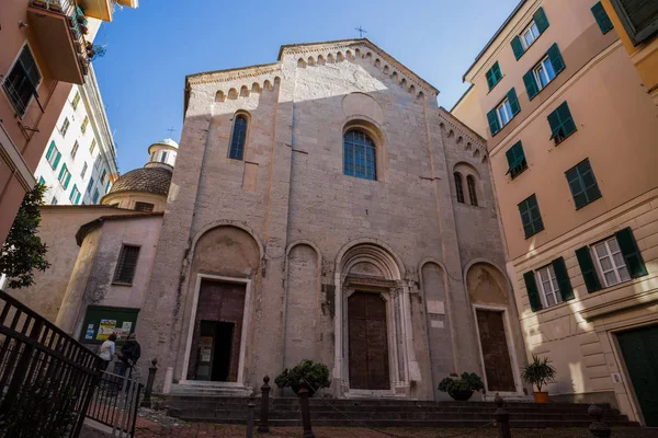 Genua Italien April 2018 Ansicht Der Fassade Der Santa Maria — Stockfoto