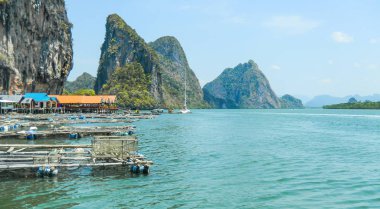 Punyi Adası veya Koh Panyee, Müslüman Köyü seyahat tekne Phang Nga Bay, Tayland, Asya